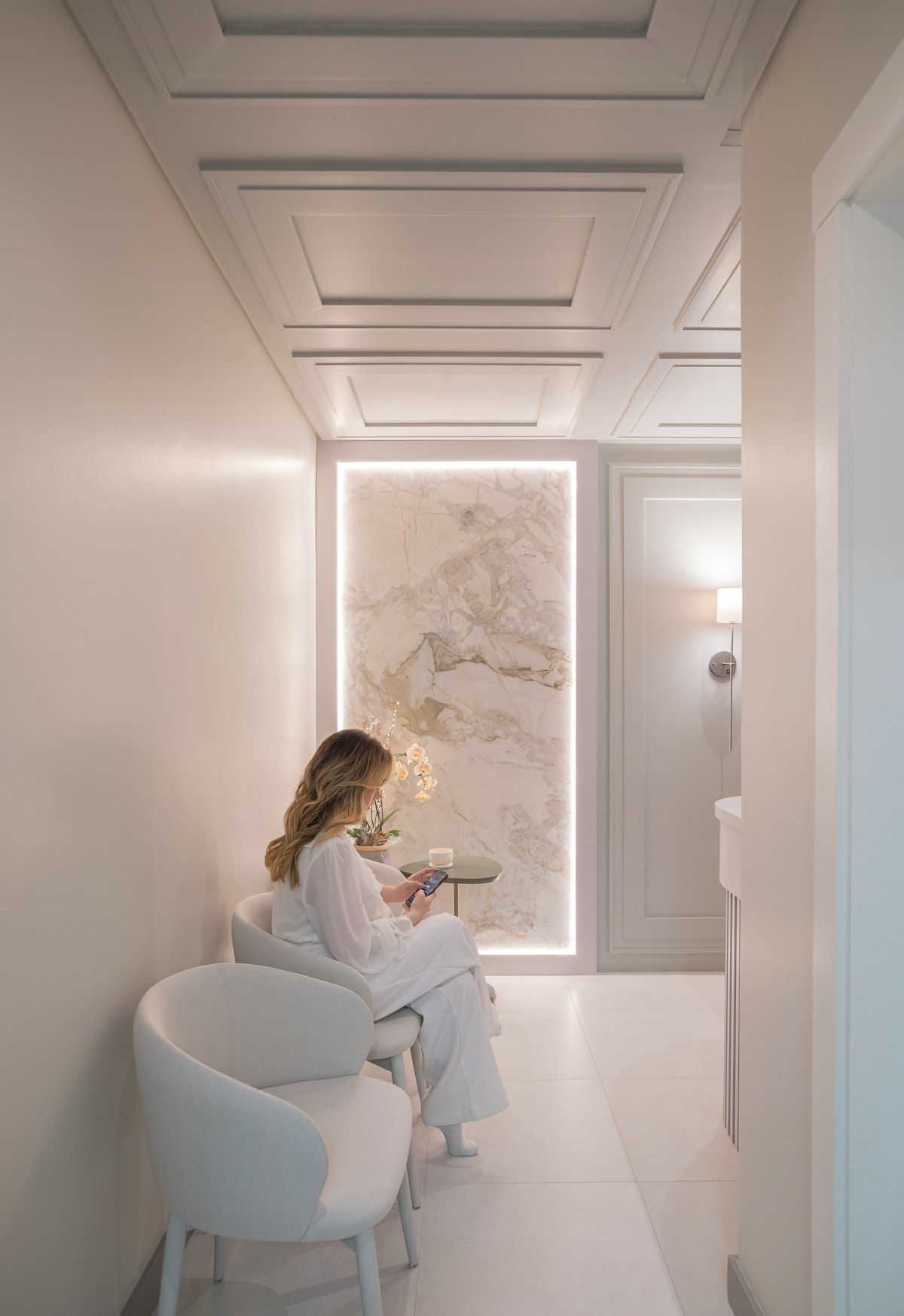 Luxury skincare detail in the treatment room